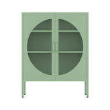 Darrahopens Furniture > Living Room ArtissIn Buffet Sideboard Metal Locker Display Cabinet Storage Shelves Green