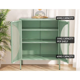 Darrahopens Furniture > Living Room ArtissIn Buffet Sideboard Metal Locker Display Cabinet Storage Shelves Green