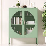 Darrahopens Furniture > Living Room ArtissIn Buffet Sideboard Metal Locker Display Cabinet Storage Shelves Green