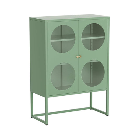 Darrahopens Furniture > Living Room ArtissIn Buffet Sideboard Metal Locker Display Shelves Cabinet Storage Green