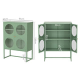 Darrahopens Furniture > Living Room ArtissIn Buffet Sideboard Metal Locker Display Shelves Cabinet Storage Green