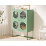 Darrahopens Furniture > Living Room ArtissIn Buffet Sideboard Metal Locker Display Shelves Cabinet Storage Green