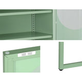 Darrahopens Furniture > Living Room ArtissIn Buffet Sideboard Metal Locker Display Shelves Cabinet Storage Green