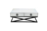 Darrahopens Furniture > Living Room Athens Mirrored Coffee Table- Black Legs