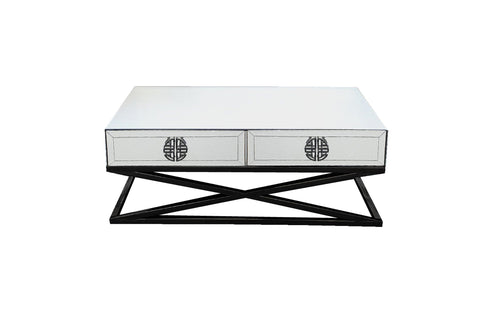 Darrahopens Furniture > Living Room Athens Mirrored Coffee Table- Black Legs