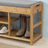 Darrahopens Furniture > Living Room Bamboo Shoe Bench Drawers Lift Top