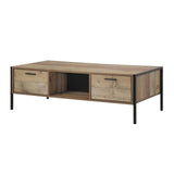 darrahopens Furniture > Living Room Coffee Table 2 Drawers Particle Board Storage in Oak Colour