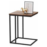 Darrahopens Furniture > Living Room EKKIO C-Shaped End Table with Anti Slip Base (Walnut)