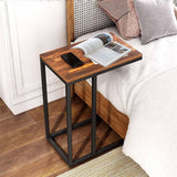 Darrahopens Furniture > Living Room EKKIO C-Shaped End Table with Anti Slip Base (Walnut)