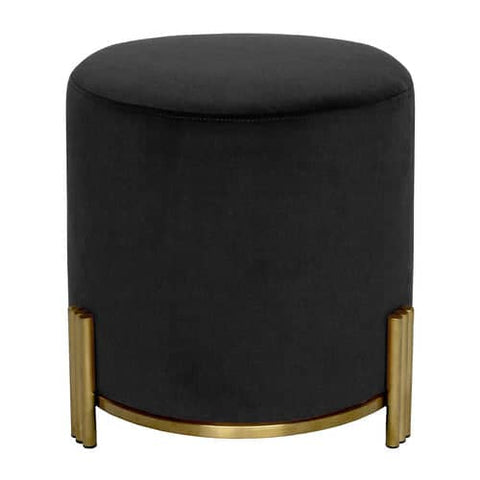 Darrahopens Furniture > Living Room Interior Ave - Apollo Velvet Ottoman - Black