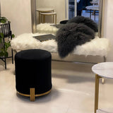 Darrahopens Furniture > Living Room Interior Ave - Apollo Velvet Ottoman - Black