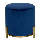 Darrahopens Furniture > Living Room Interior Ave - Apollo Velvet Ottoman - Blue