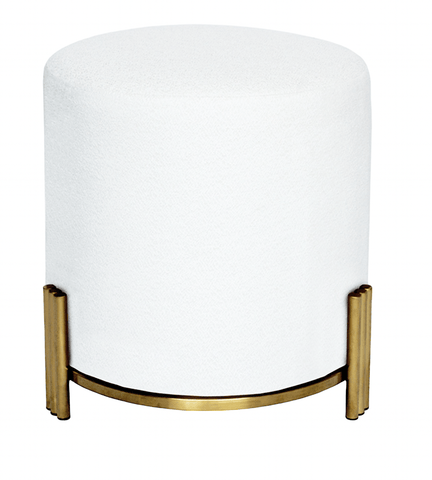 Darrahopens Furniture > Living Room Interior Ave - Apollo Velvet Ottoman - White