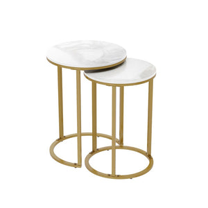 Darrahopens Furniture > Living Room Interior Ave - Deva Gold Nested Side Table Set