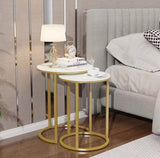 Darrahopens Furniture > Living Room Interior Ave - Deva Gold Nested Side Table Set