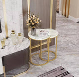 Darrahopens Furniture > Living Room Interior Ave - Deva Gold Nested Side Table Set