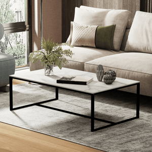 Darrahopens Furniture > Living Room Interior Ave - Monaco Rectangle Coffee Table - White Marble Stone