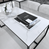 Darrahopens Furniture > Living Room Interior Ave - Monaco Rectangle Coffee Table - White Marble Stone