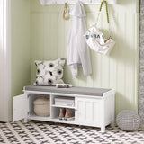 Darrahopens Furniture > Living Room Shoe Cabinet Bench, White