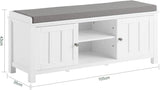 Darrahopens Furniture > Living Room Shoe Cabinet Bench, White