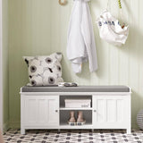 Darrahopens Furniture > Living Room Shoe Cabinet Bench, White