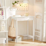 Darrahopens Furniture > Living Room Small White Desk with Drawer Hooks