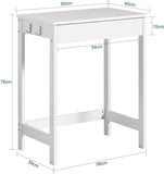 Darrahopens Furniture > Living Room Small White Desk with Drawer Hooks