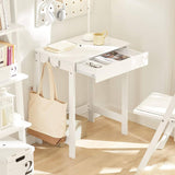 Darrahopens Furniture > Living Room Small White Desk with Drawer Hooks