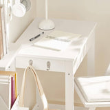 Darrahopens Furniture > Living Room Small White Desk with Drawer Hooks