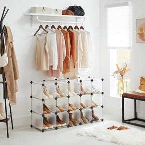 Darrahopens Furniture > Living Room SONGMICS 15 Slot Storage Shelf Customizable Design Rectangular Storage Organiser White