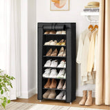 Darrahopens Furniture > Living Room SONGMICS 7 Tier Shoe Rack for 14-20 Pairs of Shoes Nonwoven Fabric Cover Black