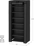 Darrahopens Furniture > Living Room SONGMICS 7 Tier Shoe Rack for 14-20 Pairs of Shoes Nonwoven Fabric Cover Black