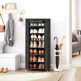 Darrahopens Furniture > Living Room SONGMICS 7 Tier Shoe Rack for 14-20 Pairs of Shoes Nonwoven Fabric Cover Black