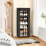 Darrahopens Furniture > Living Room SONGMICS 7 Tier Shoe Rack for 14-20 Pairs of Shoes Nonwoven Fabric Cover Black