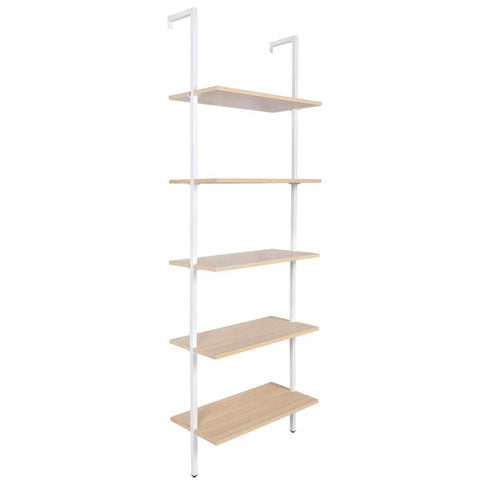 Darrahopens Furniture > Living Room YES4HOMES Industrial Ladder Shelf Wood Wall-Mounted Bookcase Storage Rack Shelves Display