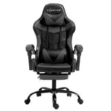Darrahopens Furniture > Office Artiss Gaming Office Chair Executive Computer Leather Chairs Footrest Grey