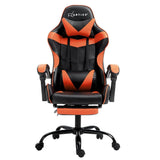 Darrahopens Furniture > Office Artiss Gaming Office Chair Executive Computer Leather Chairs Footrest Orange