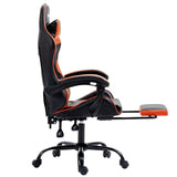 Darrahopens Furniture > Office Artiss Gaming Office Chair Executive Computer Leather Chairs Footrest Orange