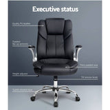 darrahopens Furniture > Office Artiss Kea Executive Office Chair Leather Black