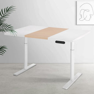 Darrahopens Furniture > Office Artiss Standing Desk Motorised Electric Dual Motor Splice White Pine 120CM