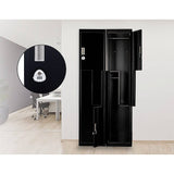 darrahopens Furniture > Office Black Two-Door L-shaped Office Gym Shed Storage Lockers