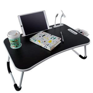Darrahopens Furniture > Office EKKIO Multifunctional Portable Bed Tray Laptop Desk with USB Charge Port (Black)
