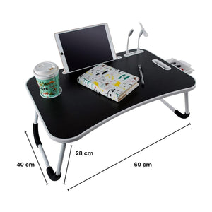 Darrahopens Furniture > Office EKKIO Multifunctional Portable Bed Tray Laptop Desk with USB Charge Port (Black)