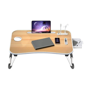 Darrahopens Furniture > Office EKKIO Multifunctional Portable Bed Tray Laptop Desk with USB Charge Port (burlywood)