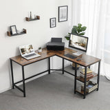 Darrahopens Furniture > Office �L-Shaped Desk with Shelves