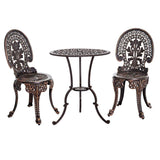 Darrahopens Furniture > Outdoor Gardeon 3PC Patio Furniture Outdoor Bistro Set Dining Chairs Aluminium Bronze