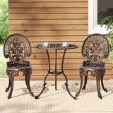 Darrahopens Furniture > Outdoor Gardeon 3PC Patio Furniture Outdoor Bistro Set Dining Chairs Aluminium Bronze