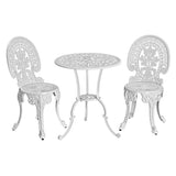 Darrahopens Furniture > Outdoor Gardeon 3PC Patio Furniture Outdoor Bistro Set Dining Chairs Aluminium White