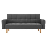 Darrahopens Furniture > Sofas Sarantino 3-Seater Fabric Sofa Bed Futon - Dark Grey