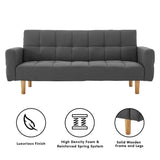 Darrahopens Furniture > Sofas Sarantino 3-Seater Fabric Sofa Bed Futon - Dark Grey